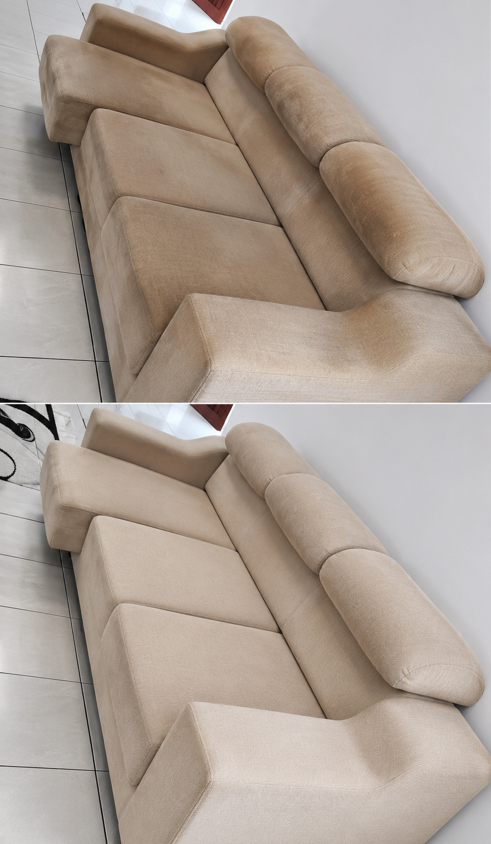 Antes e depois: Sofá revitalizado